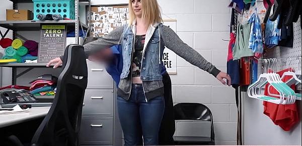  Cute blonde shoplifter teen Madison just cant stop stealing stuff